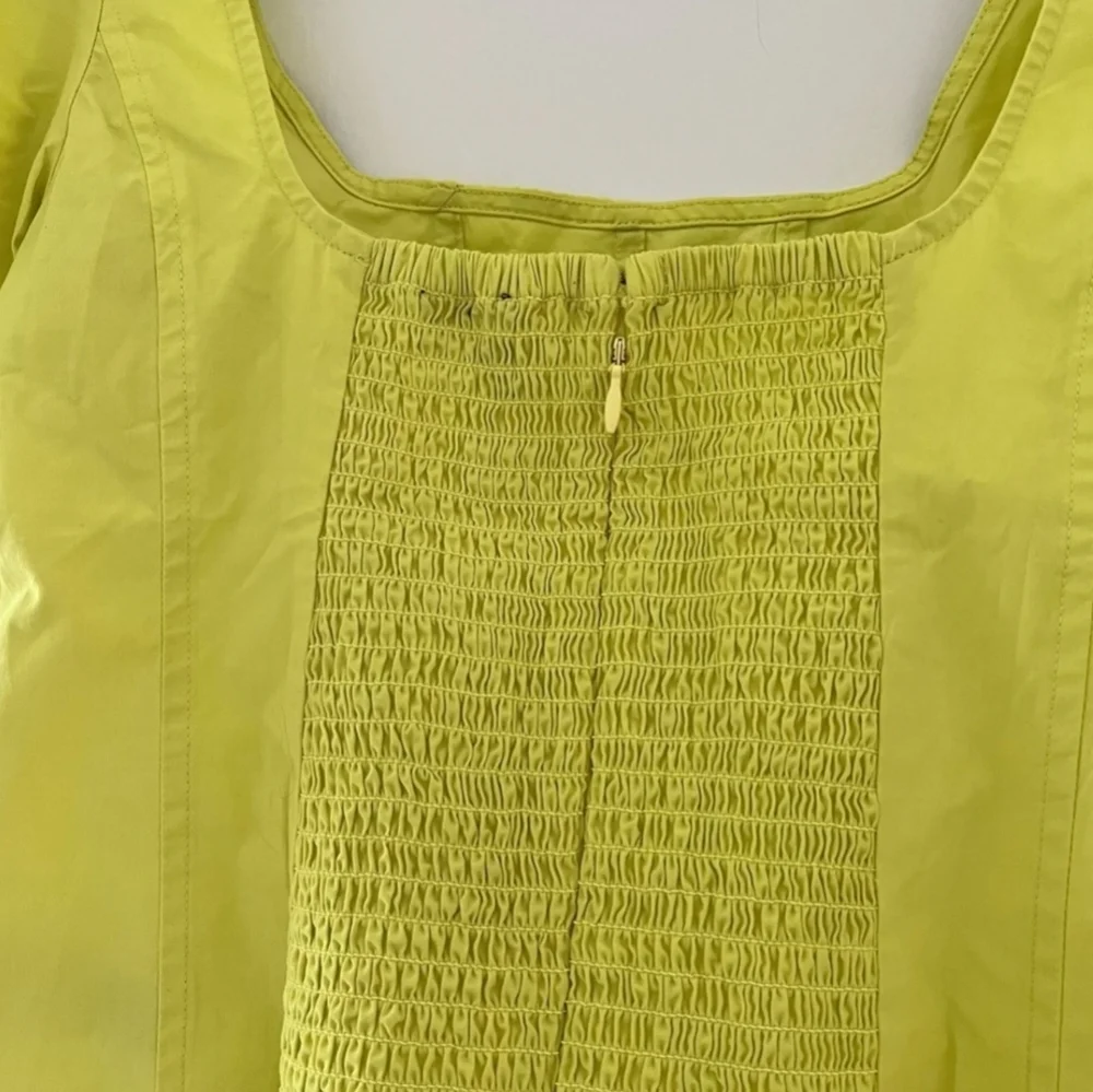 NWT J. Crew Puff Sleeve Squareneck Top in Cotton Poplin Lemon Sorbet Size 8